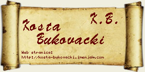 Kosta Bukovački vizit kartica